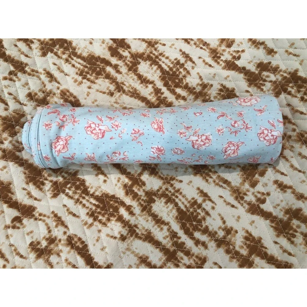 Mud Pie Blue Pink Rose Floral Swaddle